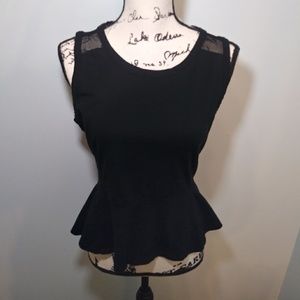 Banana Republic Black Tank top with Ruffle bottom